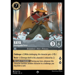 Super Rare Raya - Unstoppable Force 193/204 Disney Lorcana TCG Ursula's Return