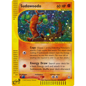 Rare Holo Sudowoodo H24/147 Pokemon TCG E-Card Aquapolis