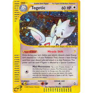 Rare Holo Togetic H27/147 Pokemon TCG E-Card Aquapolis