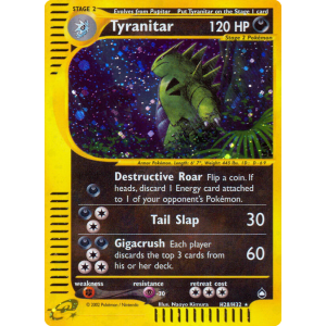 Rare Holo Tyranitar H28/147 Pokemon TCG E-Card Aquapolis