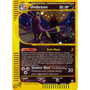 Rare Holo Umbreon H29/147 Pokemon TCG E-Card Aquapolis