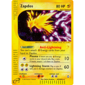 Rare Holo Zapdos H32/147 Pokemon TCG E-Card Aquapolis