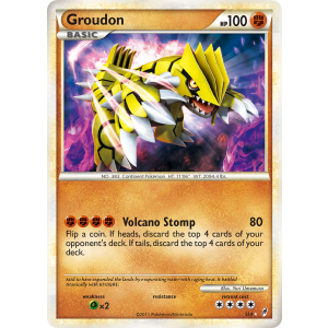 Rare Holo Groudon SL4/95 Pokemon TCG HeartGold & SoulSilver Call of Legends