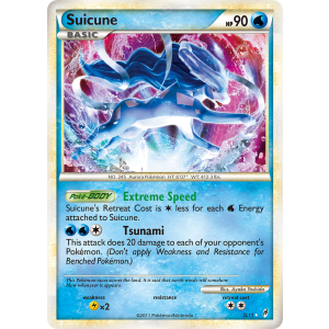 Rare Holo Suicune SL11/95 Pokemon TCG HeartGold & SoulSilver Call of Legends