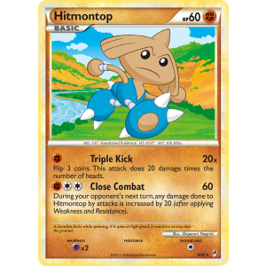 Rare Holo Hitmontop 8/95 Pokemon TCG HeartGold & SoulSilver Call of Legends