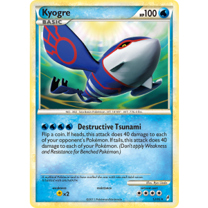 Rare Holo Kyogre 12/95 Pokemon TCG HeartGold & SoulSilver Call of Legends