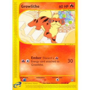 Growlithe 51/147 Pokemon TCG E-Card Aquapolis