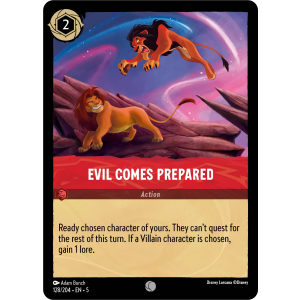 Evil Comes Prepared 128/204 Disney Lorcana TCG Shimmering Skies