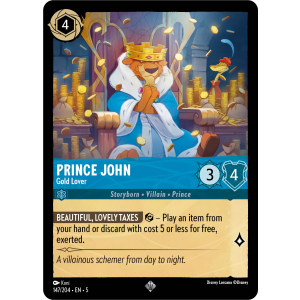 Super Rare Prince John - Gold Lover 147/204 Disney Lorcana TCG Shimmering Skies