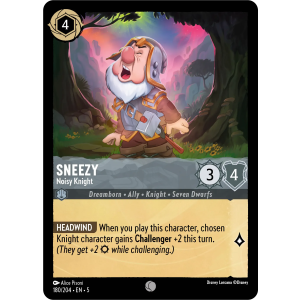 Sneezy - Noisy Knight 180/204 Disney Lorcana TCG Shimmering Skies