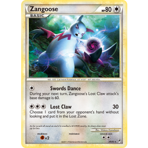 Zangoose 39/95 Pokemon TCG HeartGold & SoulSilver Call of Legends