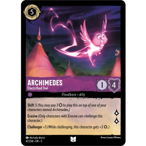 Archimedes - Electrified Owl 47/204 Disney Lorcana TCG Shimmering Skies