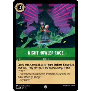 Night Howler Rage 95/204 Disney Lorcana TCG Shimmering Skies