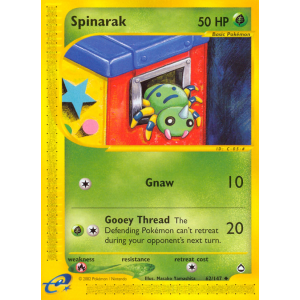 Spinarak 62/147 Pokemon TCG E-Card Aquapolis