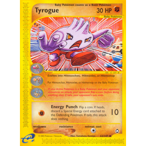 Tyrogue 63/147 Pokemon TCG E-Card Aquapolis