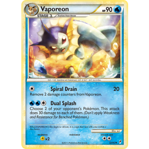 Vaporeon 52/95 Pokemon TCG HeartGold & SoulSilver Call of Legends