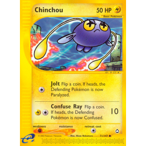 Chinchou 71/147 Pokemon TCG E-Card Aquapolis