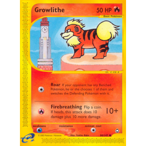 Growlithe 80/147 Pokemon TCG E-Card Aquapolis