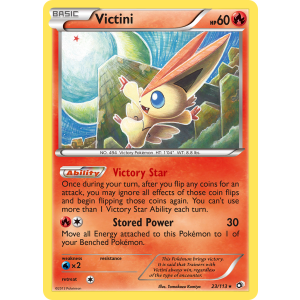 Rare Holo Victini 23/113 Pokemon TCG Black & White Legendary Treasures