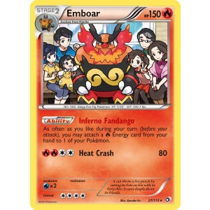 Rare Holo Emboar 27/113 Pokemon TCG Black & White Legendary Treasures