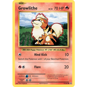 Growlithe 17/108 Pokemon TCG XY Evolutions