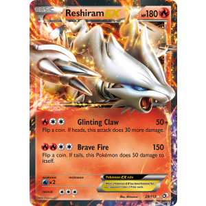 Rare Holo EX Reshiram-EX 29/113 Pokemon TCG Black & White Legendary Treasures