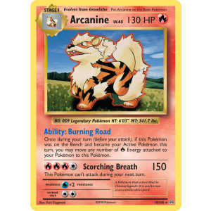 Arcanine 18/108 Pokemon TCG XY Evolutions