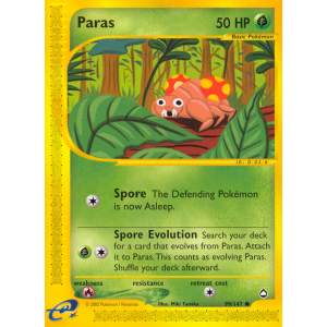 Paras 99/147 Pokemon TCG E-Card Aquapolis