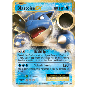 Rare Holo EX Blastoise-EX 21/108 Pokemon TCG XY Evolutions