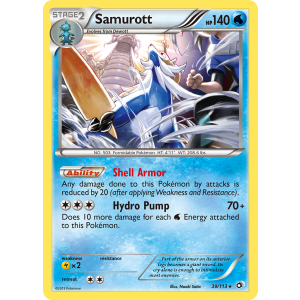 Rare Holo Samurott 39/113 Pokemon TCG Black & White Legendary Treasures