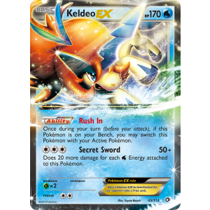 Rare Holo EX Keldeo-EX 45/113 Pokemon TCG Black & White Legendary Treasures