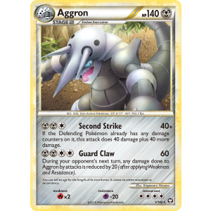 Rare Holo Aggron 1/102 Pokemon TCG HeartGold & SoulSilver HSTriumphant