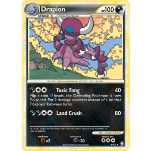 Rare Holo Drapion 4/102 Pokemon TCG HeartGold & SoulSilver HSTriumphant