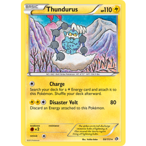 Rare Holo Thundurus 50/113 Pokemon TCG Black & White Legendary Treasures