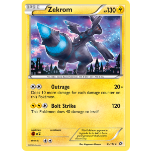 Rare Holo Zekrom 51/113 Pokemon TCG Black & White Legendary Treasures