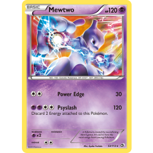 Rare Holo Mewtwo 53/113 Pokemon TCG Black & White Legendary Treasures