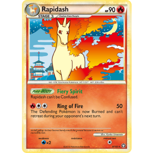 Rare Holo Rapidash 8/102 Pokemon TCG HeartGold & SoulSilver HSTriumphant