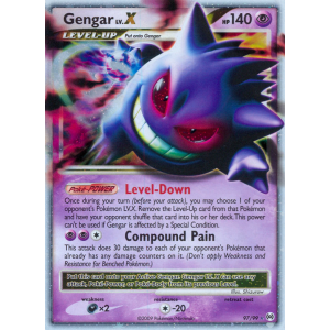 Rare Holo LV.X Gengar LV.X 97/99 Pokemon TCG Platinum Arceus