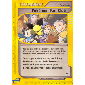 Pokémon Fan Club 130/147 Pokemon TCG E-Card Aquapolis