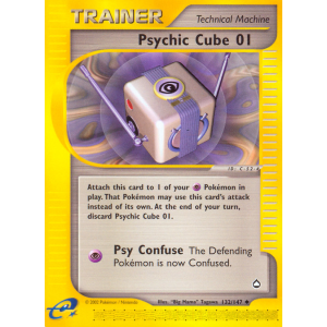 Psychic Cube 01 132/147 Pokemon TCG E-Card Aquapolis