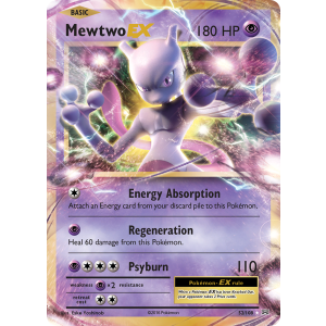 Rare Holo EX Mewtwo-EX 52/108 Pokemon TCG XY Evolutions