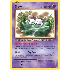 Rare Holo Mew 53/108 Pokemon TCG XY Evolutions