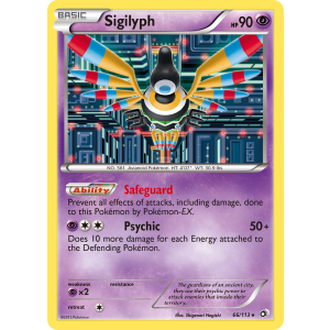 Rare Holo Sigilyph 66/113 Pokemon TCG Black & White Legendary Treasures