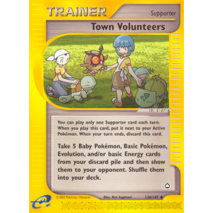 Town Volunteers 136/147 Pokemon TCG E-Card Aquapolis