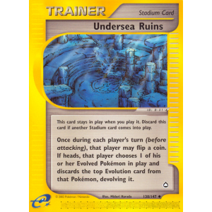 Undersea Ruins 138/147 Pokemon TCG E-Card Aquapolis