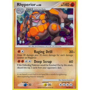 Rare Holo Rhyperior 10/147 Pokemon TCG Platinum Supreme Victors