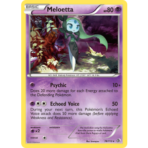 Rare Holo Meloetta 78/113 Pokemon TCG Black & White Legendary Treasures