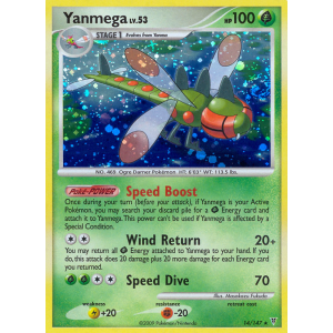 Rare Holo Yanmega 14/147 Pokemon TCG Platinum Supreme Victors