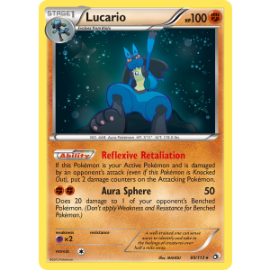 Rare Holo Lucario 80/113 Pokemon TCG Black & White Legendary Treasures