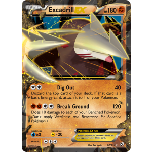 Rare Holo EX Excadrill-EX 82/113 Pokemon TCG Black & White Legendary Treasures